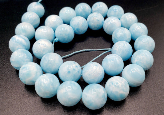 AAA+ Natural Hemimorphite Gemstone Bead 4mm 6mm 8mm 10mm 12mm Round Bead, Gorgeous Natural Blue Color Hemimorphite Gemstone Beads Full Strand 15.5"