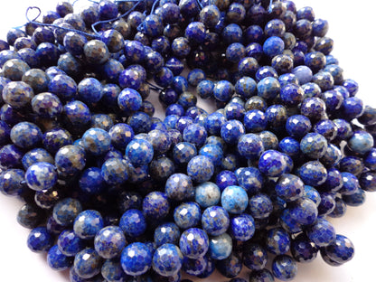 Natural Lapis Lazuli Gemstone Bead Faceted 4mm 6mm 8mm 10mm Round Beads, Natural Royal Blue Lapis Lazuli Gemstone Beads