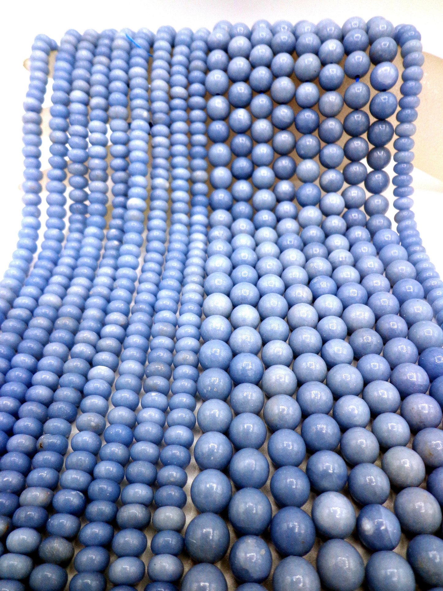 AAA Natural Angelite Gemstone Bead 6mm 8mm 10mm Round Beads, Beautiful Blue Color Angelite Gemstone Bead