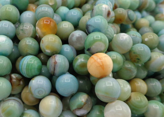 NATURAL Gemstone Dragon Skin Agate, Smooth Round, Turquoise Color 6mm 8mm 10mm 12mm Full Strand 15.5''