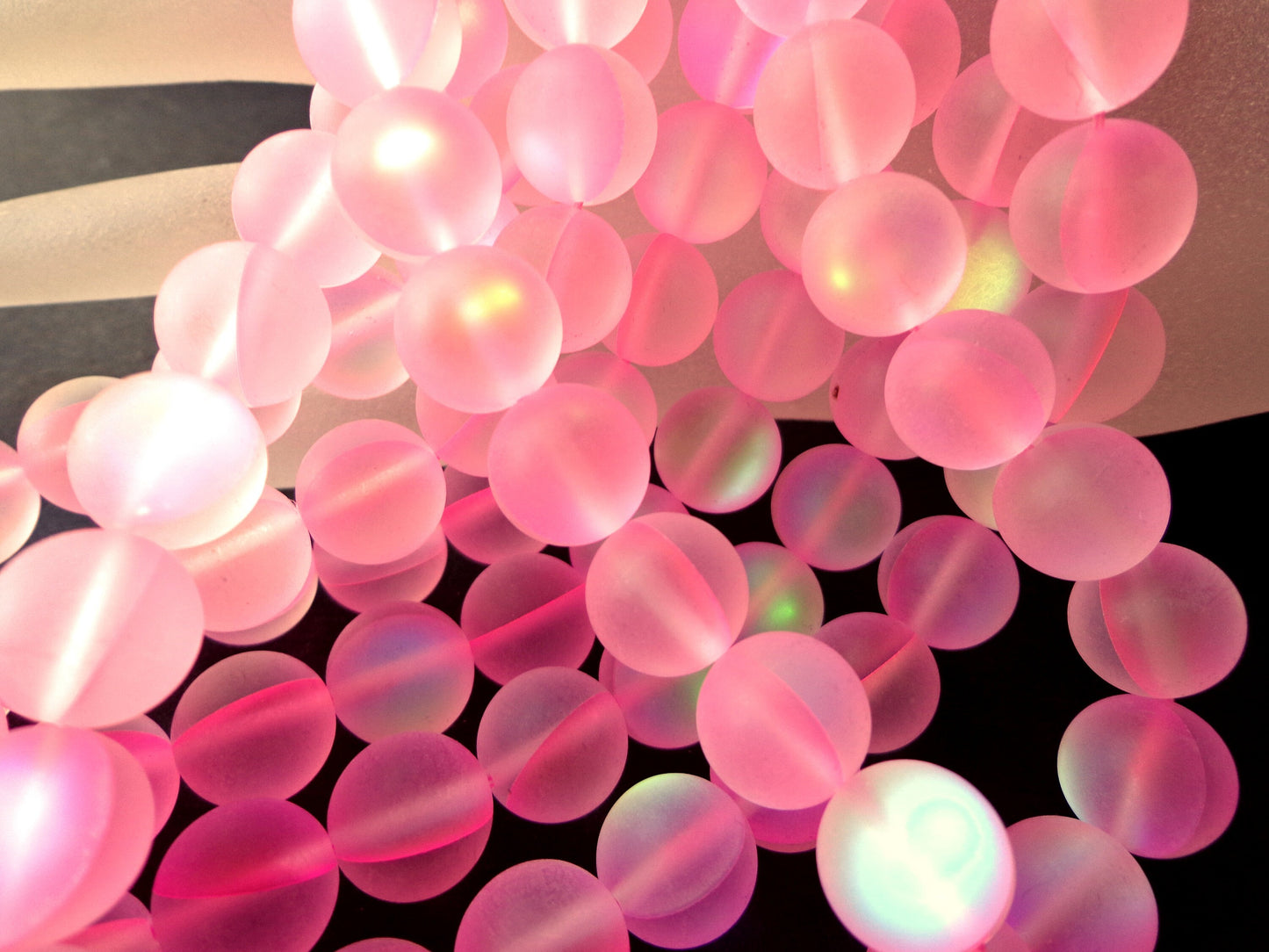 Mermaid Glass Beads 6mm 8mm 10mm 12mm MATTE Round Beads, Gorgeous Pink Matte Mermaid Glass Beads, Great Quality