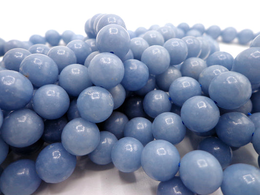AAA Natural Angelite Gemstone Bead 6mm 8mm 10mm Round Beads, Beautiful Blue Color Angelite Gemstone Bead