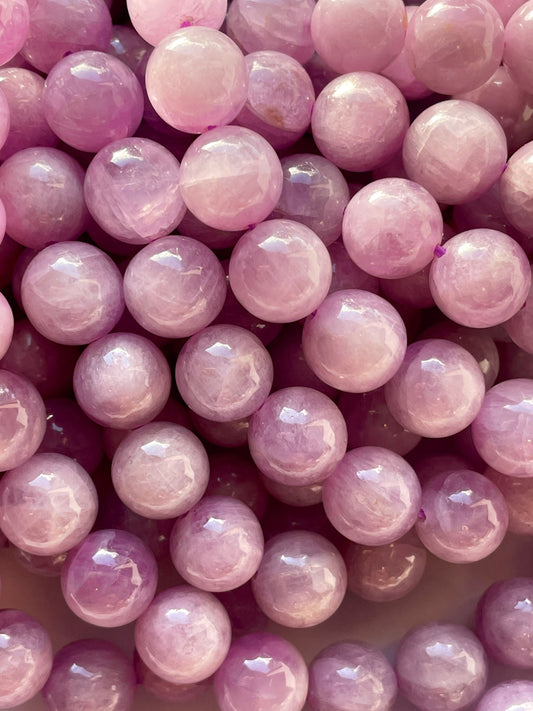 AAA Natural Kunzite Gemstone Bead 6mm 8mm 10mm 12mm Round Bead, Gorgeous Natural Purple Pink Color Kunzite Gemstone Bead