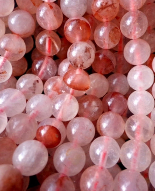 AAA Natural Red Cherry Quartz Gemstone Beads 4mm, 6mm,8mm,10mm,12mm beads, Smooth Round Shape, Petal Pink Beads, Full length 15.5 inches