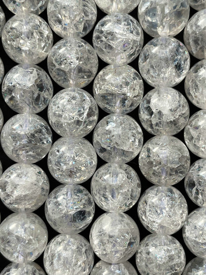 Natural Crystal Quartz Gemstone Bead 4mm 6mm 8mm 10mm 12mm Round Bead, Gorgeous Natural Snow White Quartz Crystal Bead, Great Quality 15.5" Strand