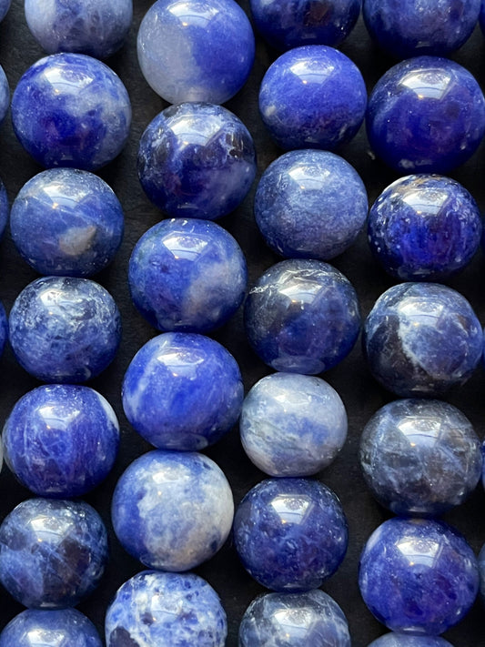 Natural Sodalite Gemstone Bead 6mm 8mm 10mm 12mm Round Bead, Beautiful Natural Blue Color Sodalite Gemstone Bead, Great Quality Beads