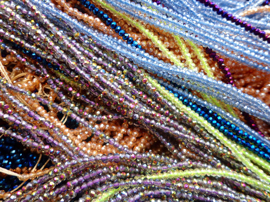 Bulk! 2000 Beads Multicolor Crystal, 3mm Faceted Rondelle Chinese Crystal Beads, Spacer Glass Beads, Wholesale price, Great for JEWELRY making!