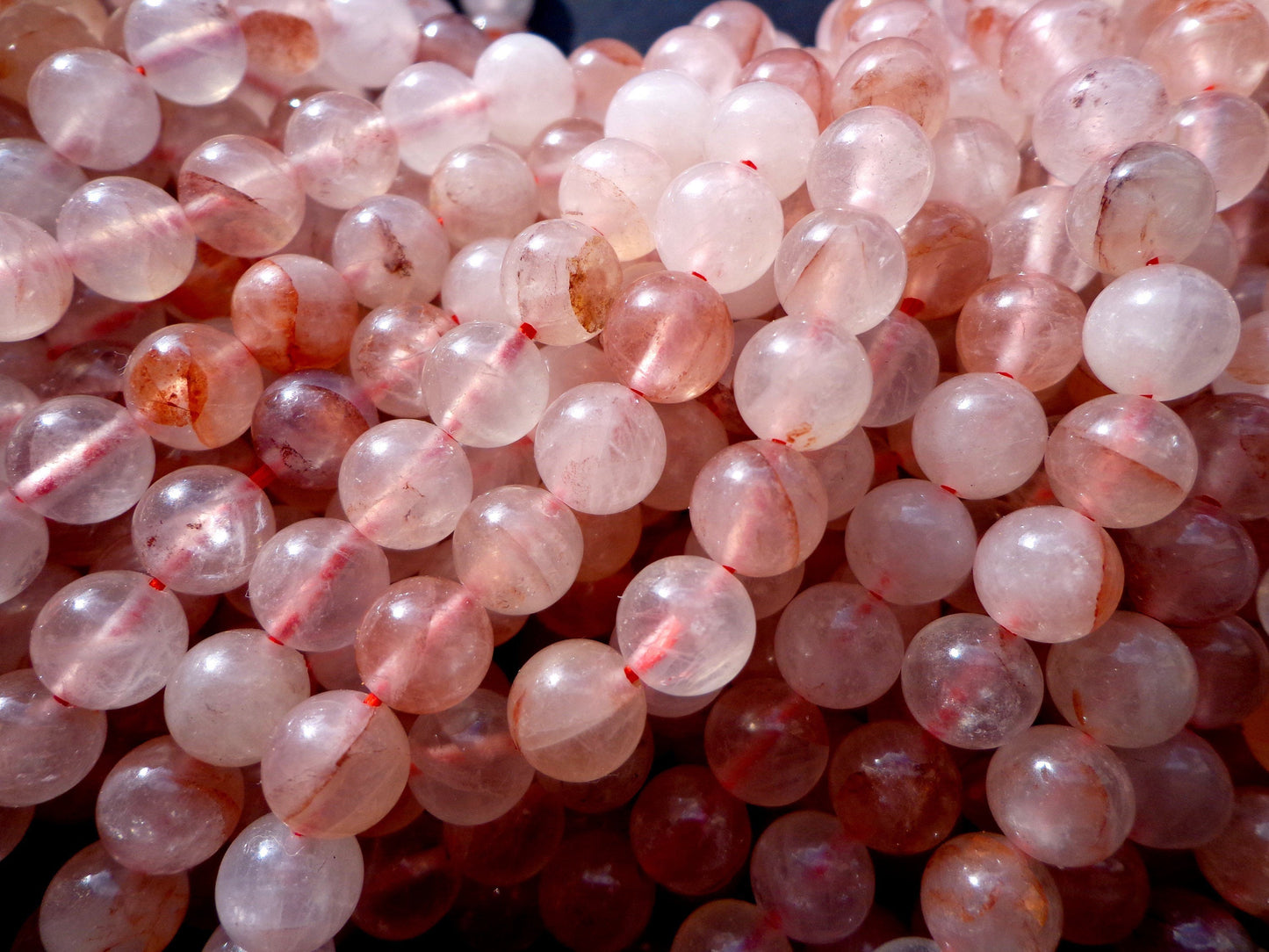 AAA Natural Red Cherry Quartz Gemstone Beads 4mm, 6mm,8mm,10mm,12mm beads, Smooth Round Shape, Petal Pink Beads, Full length 15.5 inches