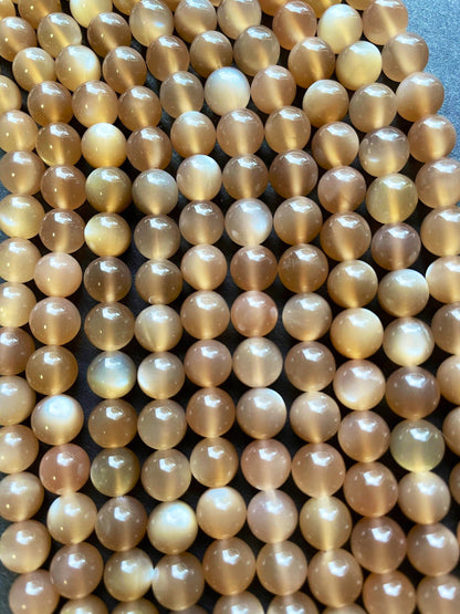 AAA Natural Brown Moonstone 6mm 8mm 10mm Round Beads, Gorgeous Natural Brown Color Moonstone