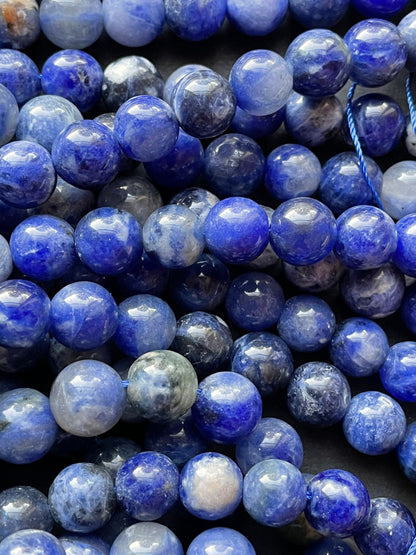 Natural Sodalite Gemstone Bead 6mm 8mm 10mm 12mm Round Bead, Beautiful Natural Blue Color Sodalite Gemstone Bead, Great Quality Beads