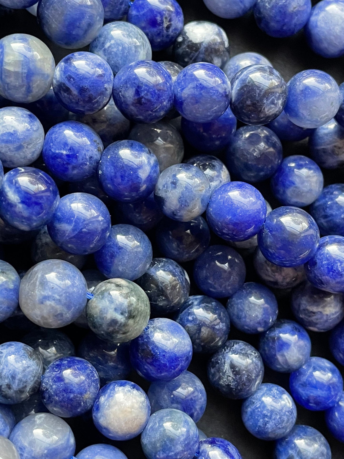 Natural Sodalite Gemstone Bead 6mm 8mm 10mm 12mm Round Bead, Beautiful Natural Blue Color Sodalite Gemstone Bead, Great Quality Beads