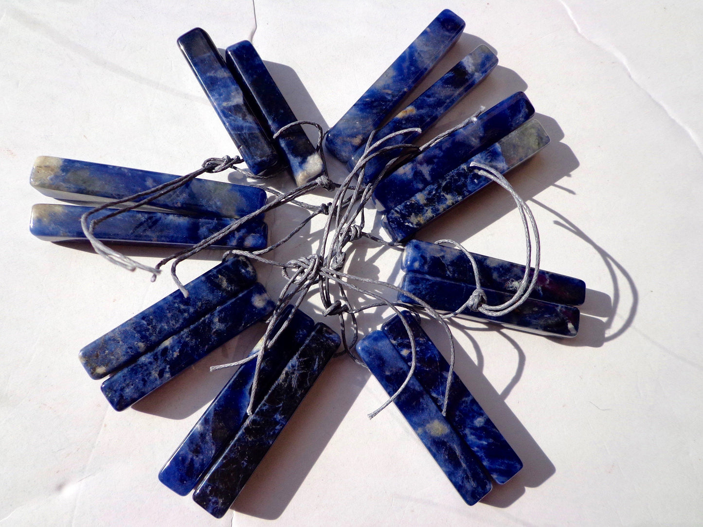 AAA Natural Sodalite Gemstone Earrings, 13x53mm, Long Gemstone Earrings, Beautiful Blue Earrings, Great Quality Gemstone Jewelry!