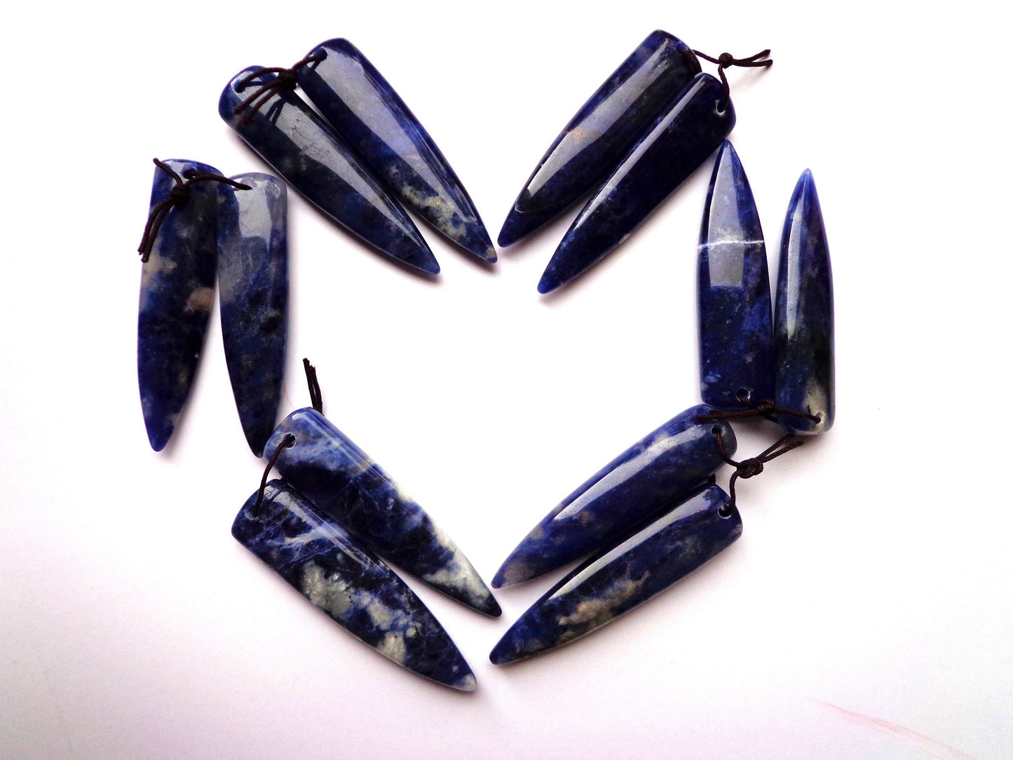 AAA Natural Sodalite Gemstone Earrings, 13x55mm Fang Tooth Shape Earrings, Beautiful Deep Blue Earrings, Great Quality Gemstone Jewelry!