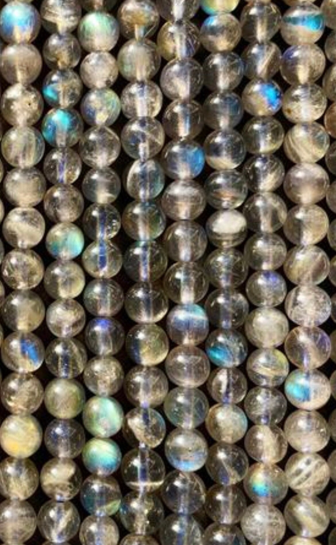 AAA Natural Blue Flash Labradorite Gemstone Bead 4mm-12mm Round Bead, Beautiful Natural Blue Flash Labradorite Gemstone Bead 15.5"