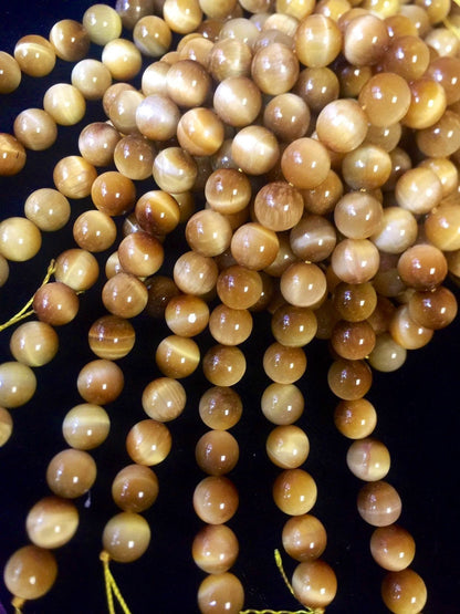 AAA Natural Golden Tiger Eye Gemstone Beads 4mm 6mm 8mm 10mm 12mm Round Beads