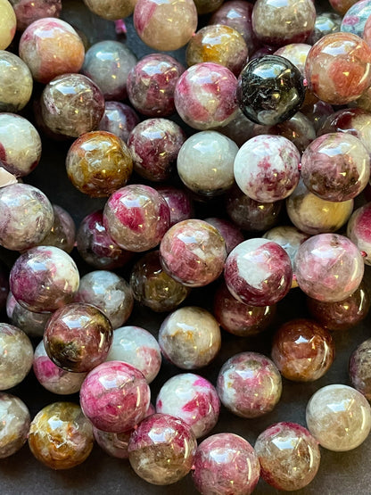 Natural Tourmaline Gemstone Bead 2mm 4mm 6mm 8mm 10mm Round Bead, Gorgeous Natural Dark Red Plum Purple Color Tourmaline Gemstone Beads