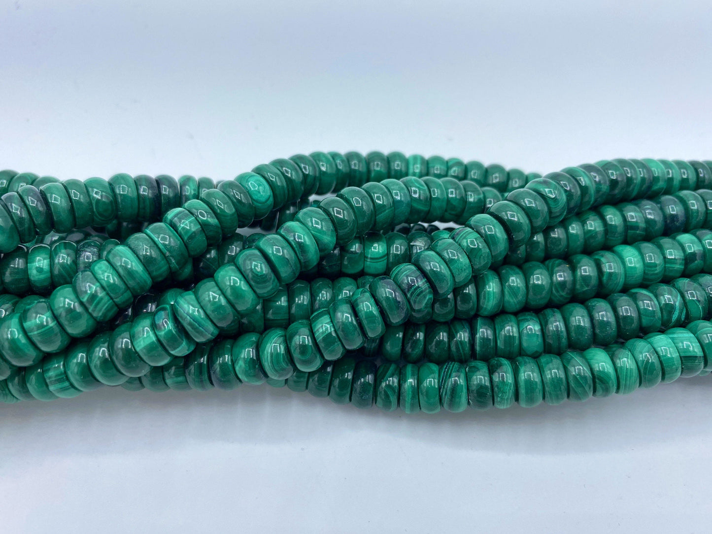 AAA Natural Malachite Gemstone Bead 5x10mm Rondelle Shape, Gorgeous Natural Green Color Malachite Gemstone Bead, High Quality Beads