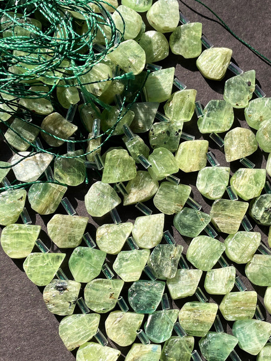 Natural Green Kyanite Gemstone Bead 10x12mm Teardrop Shape Bead, Gorgeous Natural Green Color Kyanite Gemstone Bead