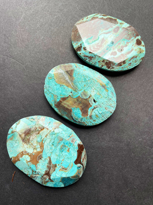 Natural Blue Ocean Jasper Gemstone Bead Faceted 42x56 Oval Shape Bead, Gorgeous Blue Color Jasper LOOSE BEADS