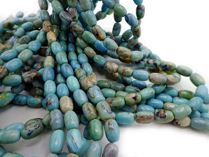 NATURAL Gemstone Sky Blue Dragon Skin Agate, Tube Shape 12x8mm,Full Strand 16" Great for making JEWELRY! Not treated in anyway!