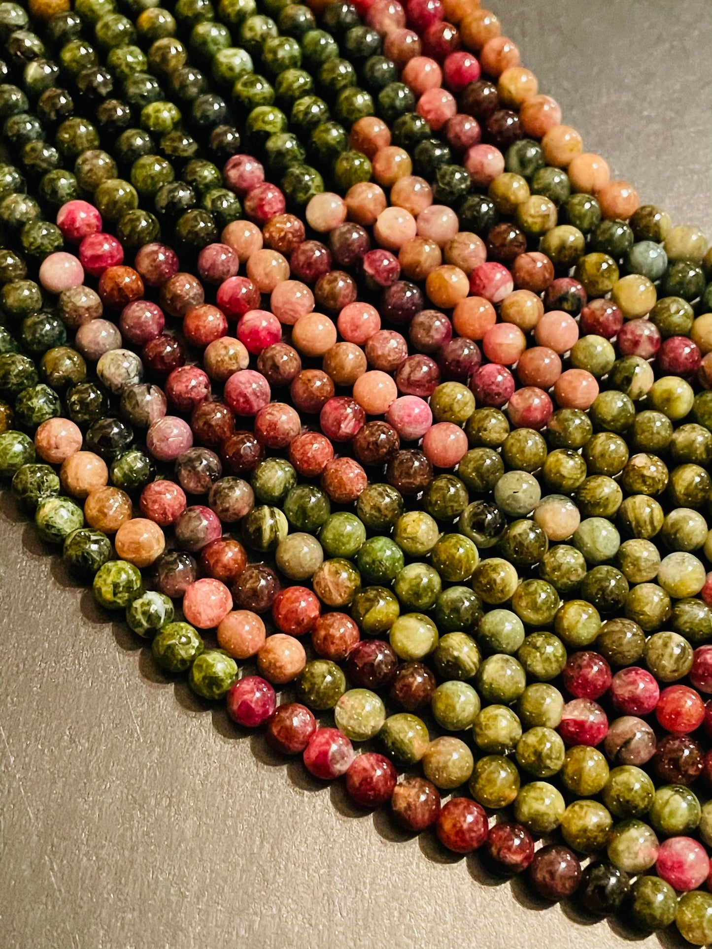 AAA Natural Tourmaline Gemstone Bead 5mm Round Beads, Gorgeous Multicolor Watermelon Tourmaline Gemstone Beads
