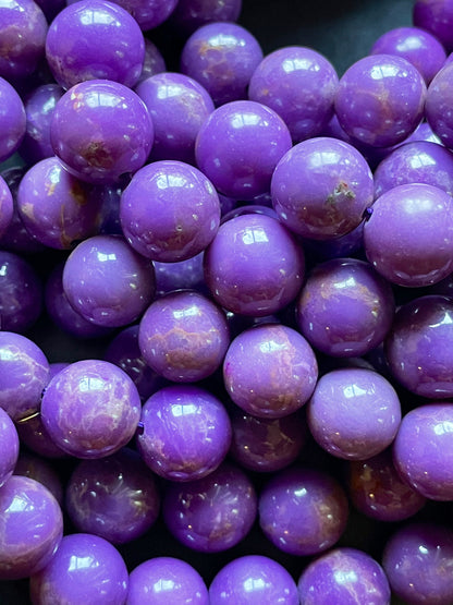 AAA Natural Phosphosiderite Gemstone Bead 6mm 8mm 10mm Round Beads, Beautiful Natural Purple Color Phosphosiderite Gemstone Bead