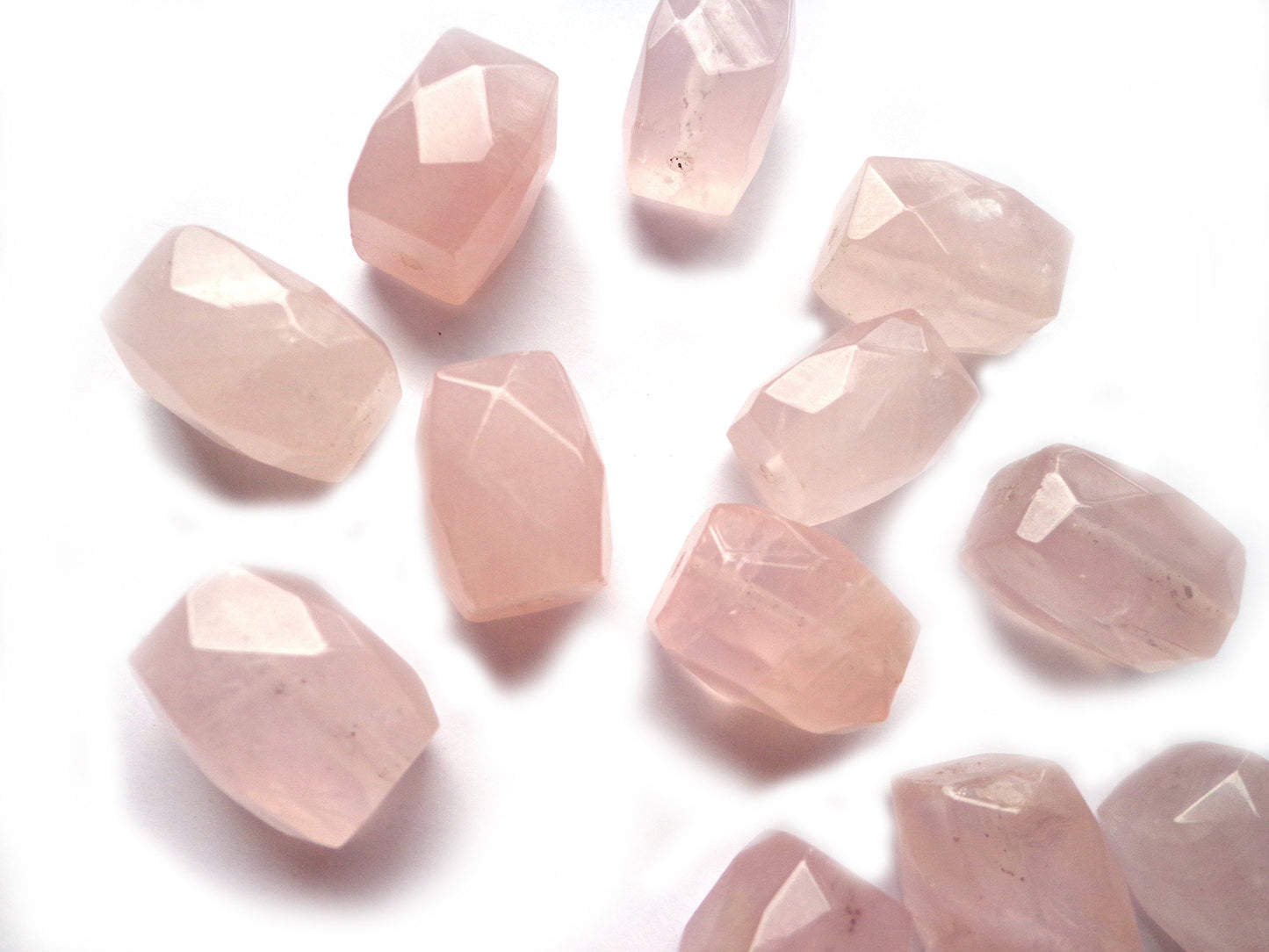 Natural Gemstone Rose Quartz bead, Rectangle Faceted, 15x11mm, Gorgeous natural pink color, Rose Quartz LOOSE BEAD