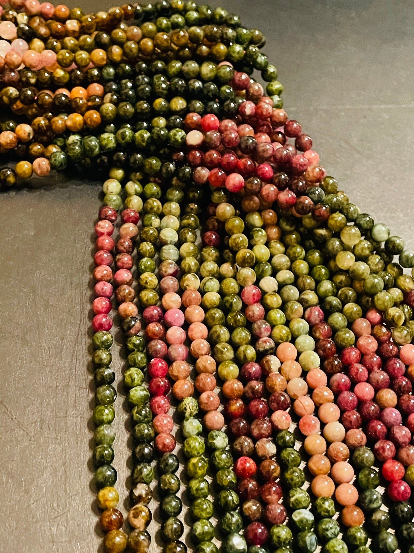 AAA Natural Tourmaline Gemstone Bead 5mm Round Beads, Gorgeous Multicolor Watermelon Tourmaline Gemstone Beads
