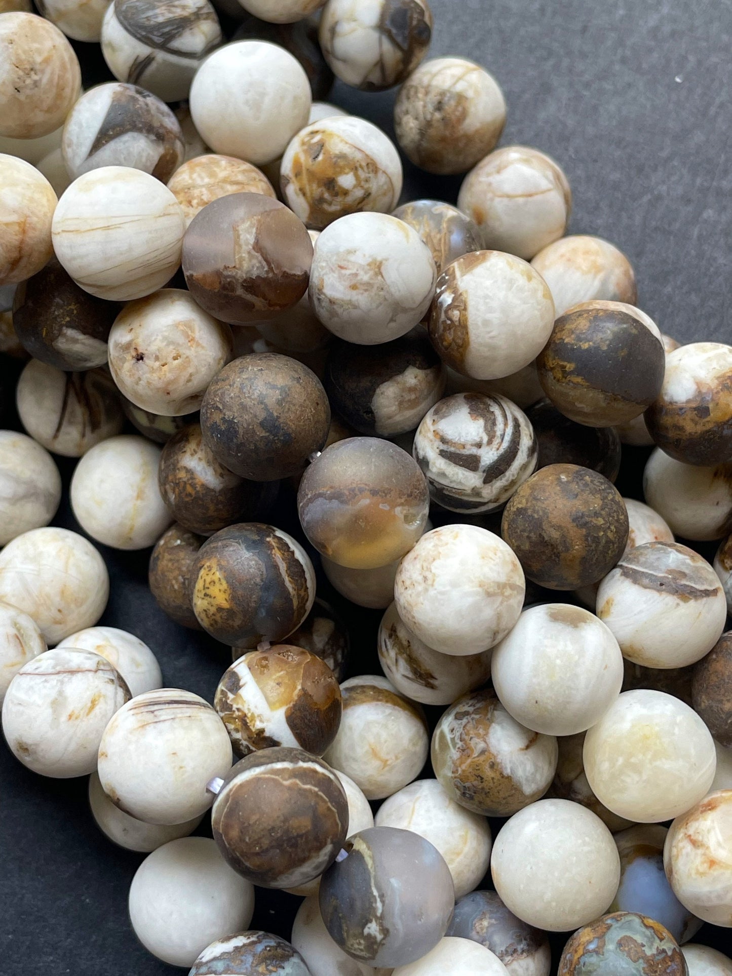 Natural Matte Zebra Jasper Gemstone Bead 6mm 8mm 10mm 12mm Round Bead, Gorgeous Brown White Color Jasper Gemstone Beads