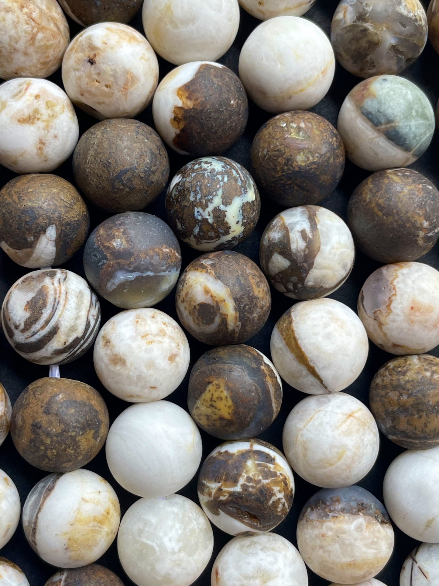 Natural Matte Zebra Jasper Gemstone Bead 6mm 8mm 10mm 12mm Round Bead, Gorgeous Brown White Color Jasper Gemstone Beads