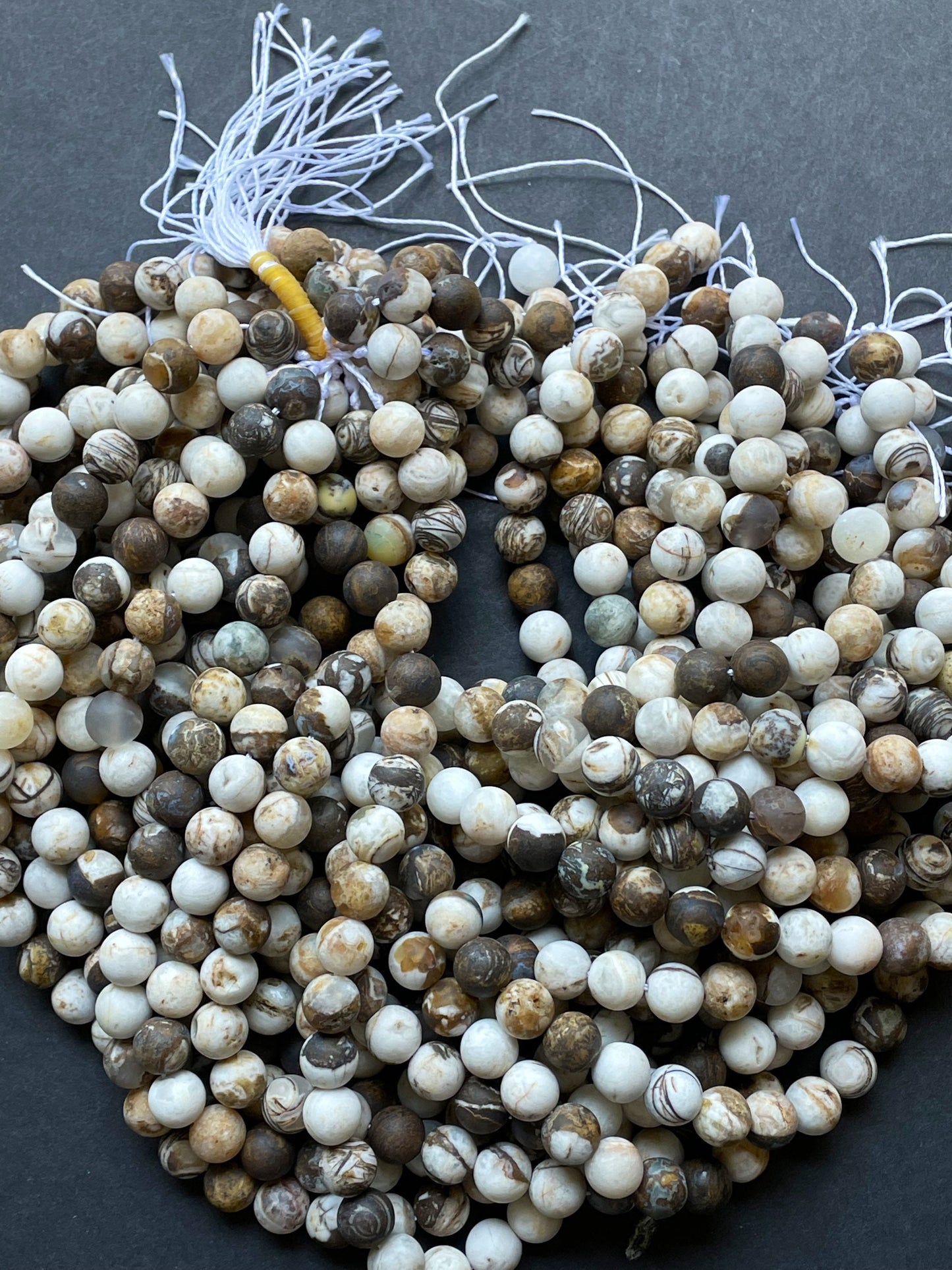 Natural Matte Zebra Jasper Gemstone Bead 6mm 8mm 10mm 12mm Round Bead, Gorgeous Brown White Color Jasper Gemstone Beads