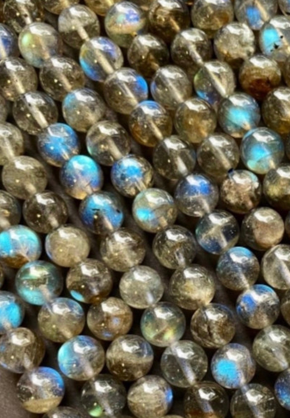 AAA Blue Flash Labradorite Gemstone Bead 4mm 6mm 8mm 10mm 12mm Round Beads, Beautiful Natural Gray Color with Blue Flash Labradorite Gemstone Bead