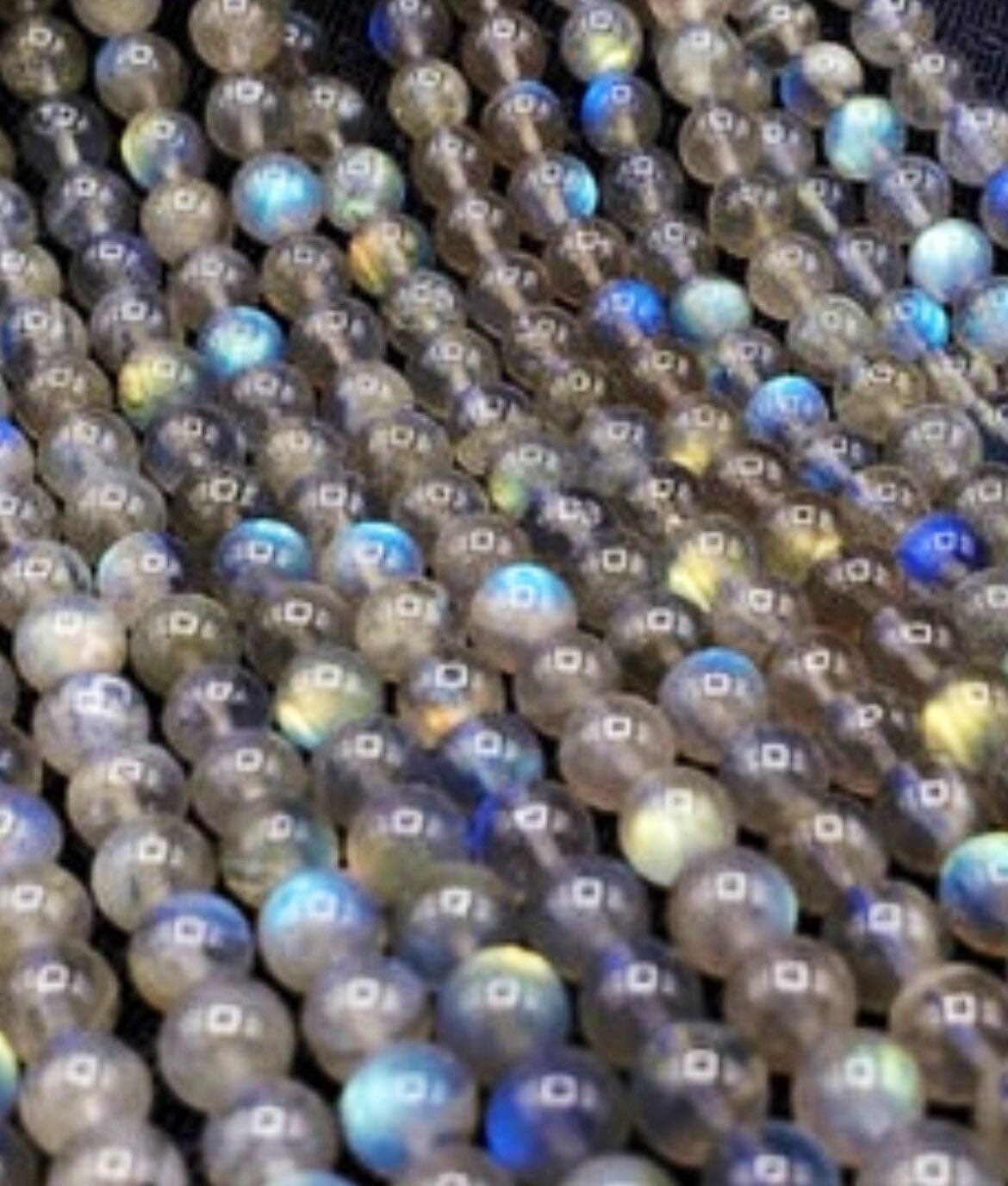 AAA Natural Blue Flash Labradorite Gemstone Bead 4mm-12mm Round Bead, Beautiful Natural Blue Flash Labradorite Gemstone Bead 15.5"