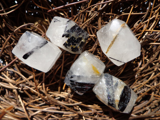 NATURAL Gemstone Tourmalated Quartz, Rectangle Faceted, 15x11mm, Beautiful White Color! Great Gemstone Quality!!