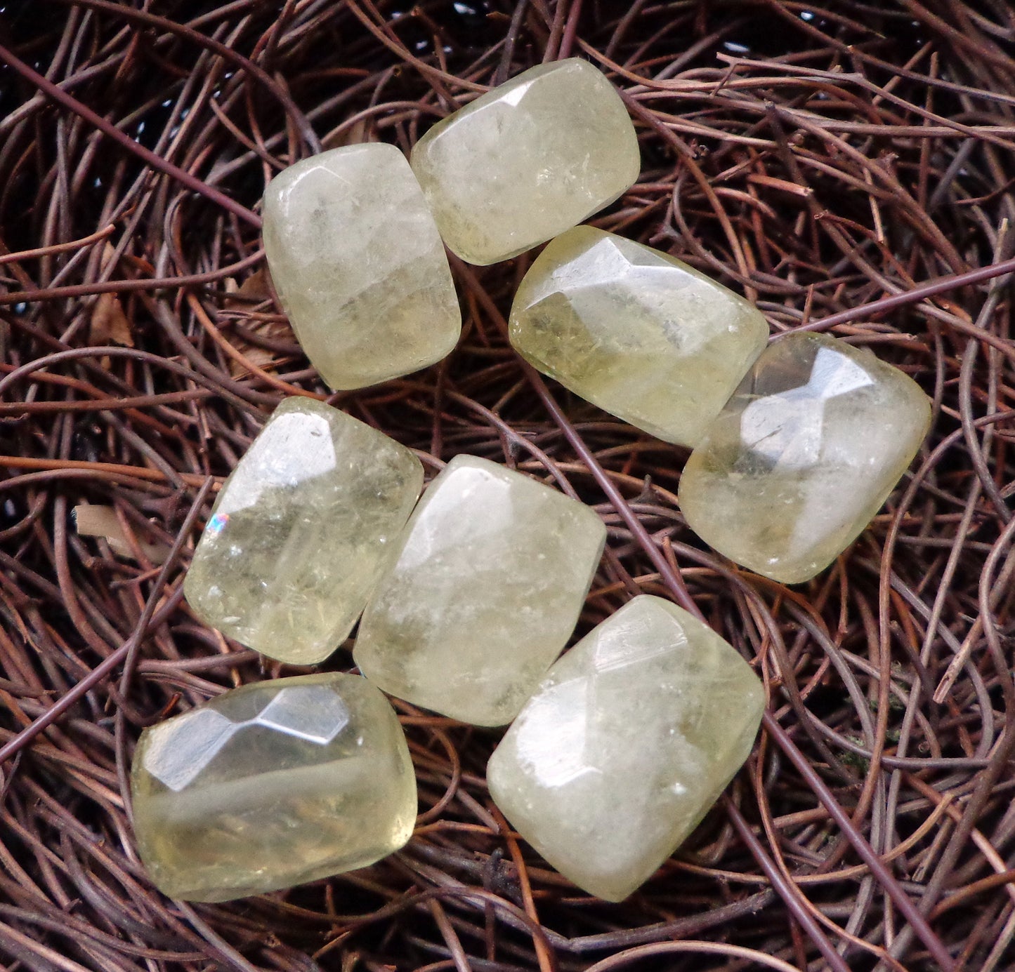 Natural Gemstone Lemon Quartz, Rectangle Faceted, 15x11mm, Beautiful Clear Yellow Color! Great Gemstone Quality!!