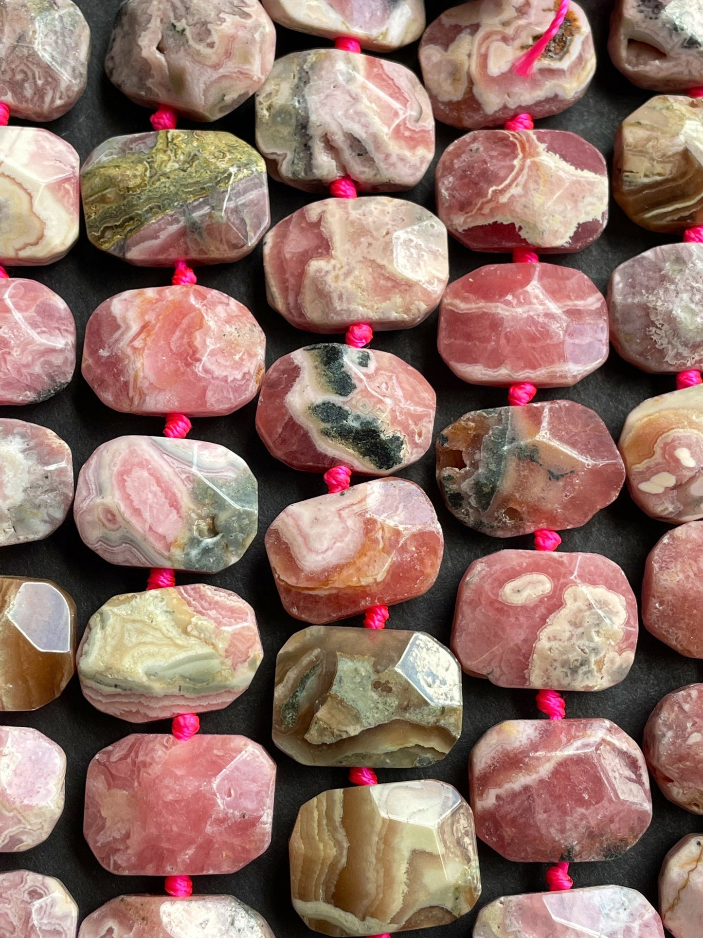 AA Natural Rhodochrosite Gemstone Bead Faceted 14x16mm Rectangle Shape, Gorgeous Natural Pink Color Rhodochrosite Gemstone Bead