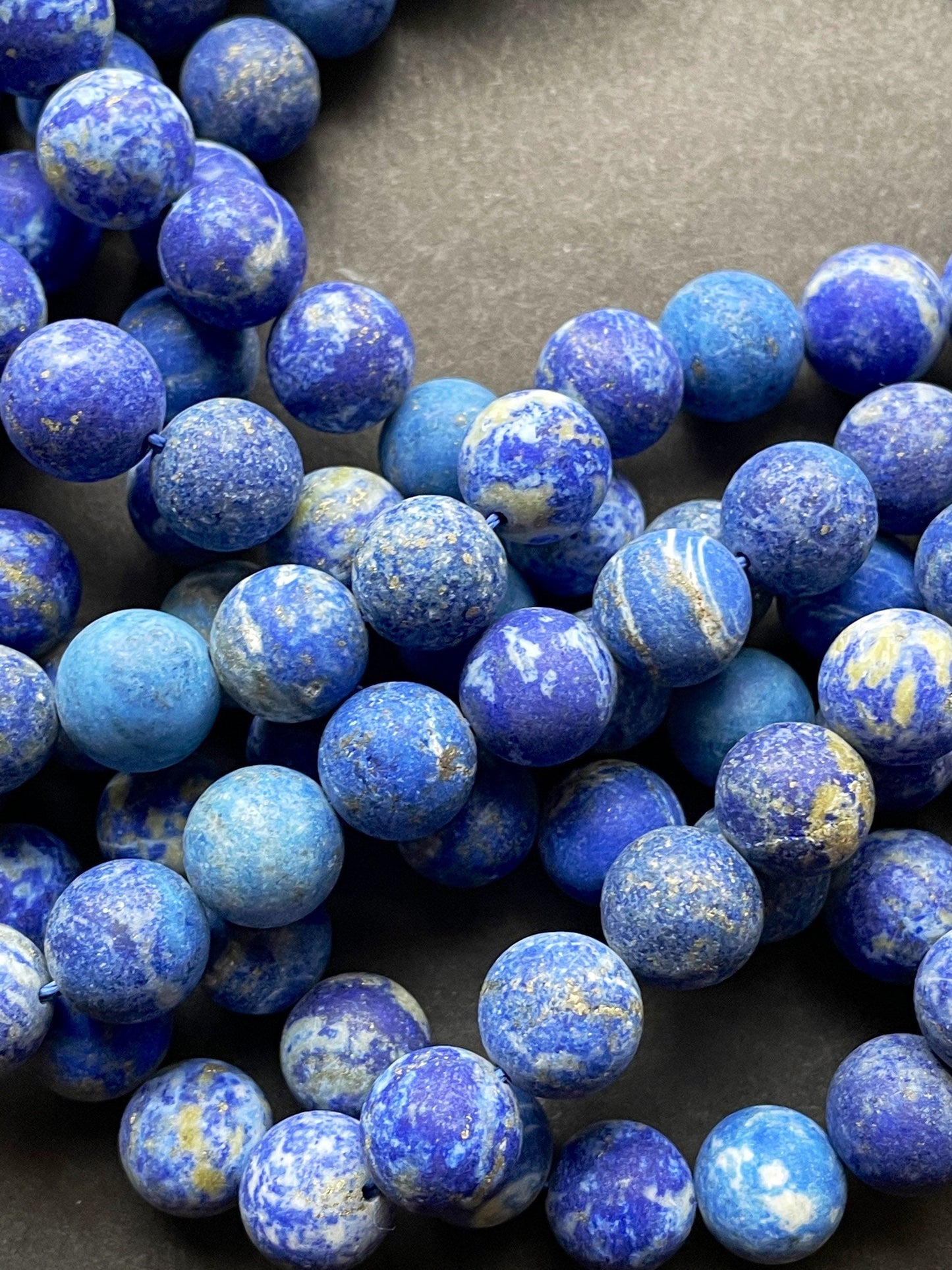 AAA Natural Matte Lapis Lazuli Gemstone Bead 4mm 6mm 8mm 10mm 12mm Round Bead, Gorgeous Natural Blue Lapis Lazuli Gemstone Bead 15.5"