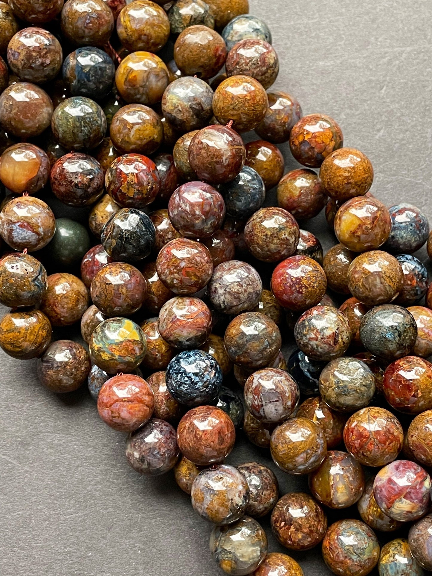 AAA Natural Pietersite Gemstone Bead 6mm 8mm 10mm 12mm Round Bead, Beautiful Natural Multicolor Brown, High Quality Beads