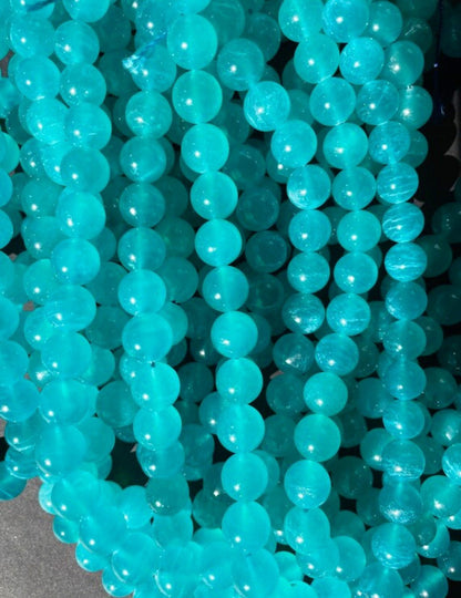 AAA Natural Amazonite - 4mm 6mm 8mm 10mm 12mm Round Bead - Gorgeous Blue Color Amazonite - Great Quality Gemstone Bead 15.5” Strand