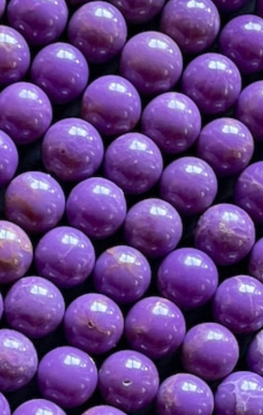 AAA Natural Phosphosiderite Gemstone Bead 6mm 8mm 10mm Round Beads, Beautiful Natural Purple Color Phosphosiderite Gemstone Bead