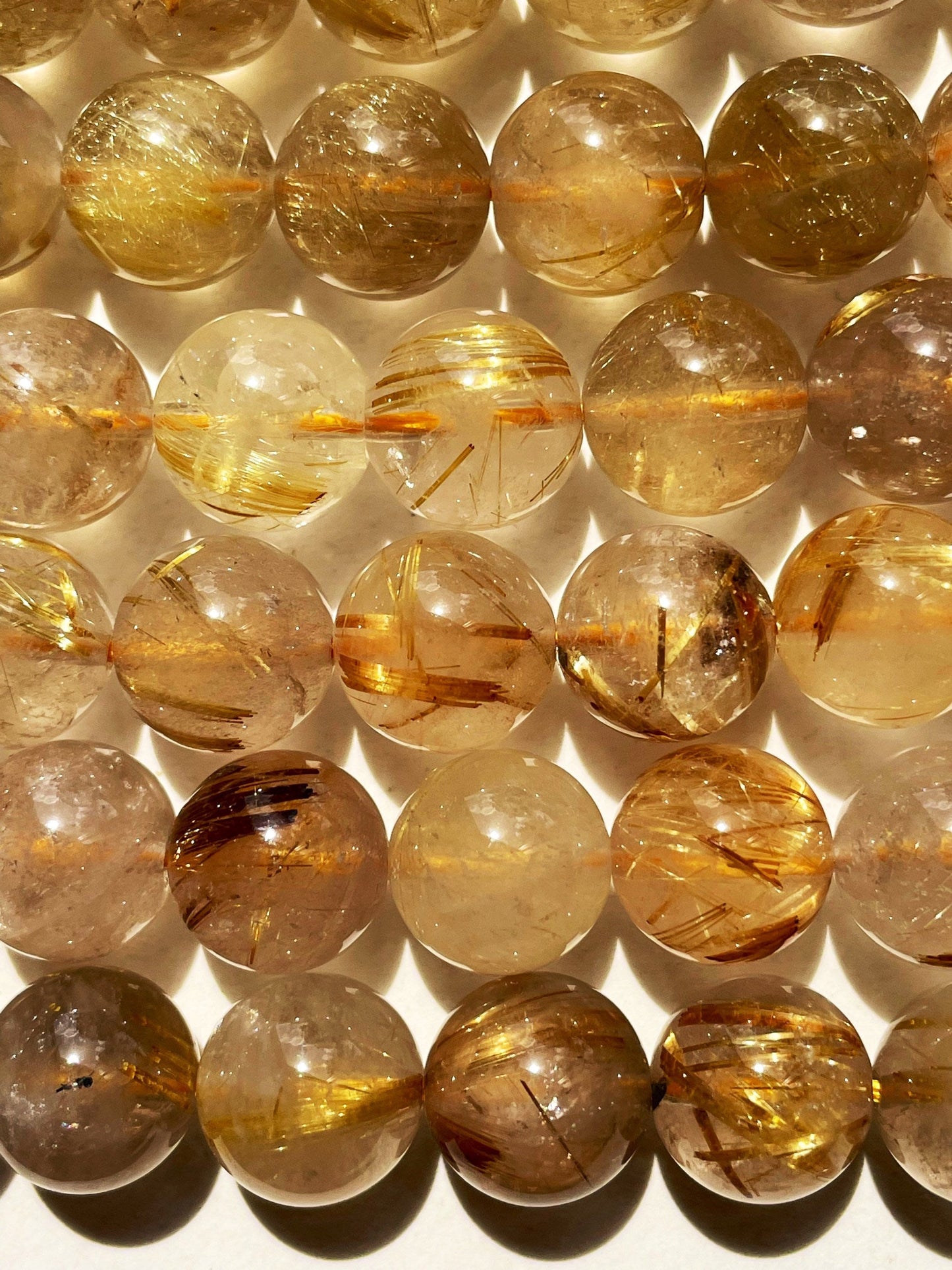 AAA Excellent Quality Gold Rutilated Quartz Gemstone Bead 4mm 6mm 8mm 10mm Round Bead, Beautiful Quartz with Gold Rutilated Hairs