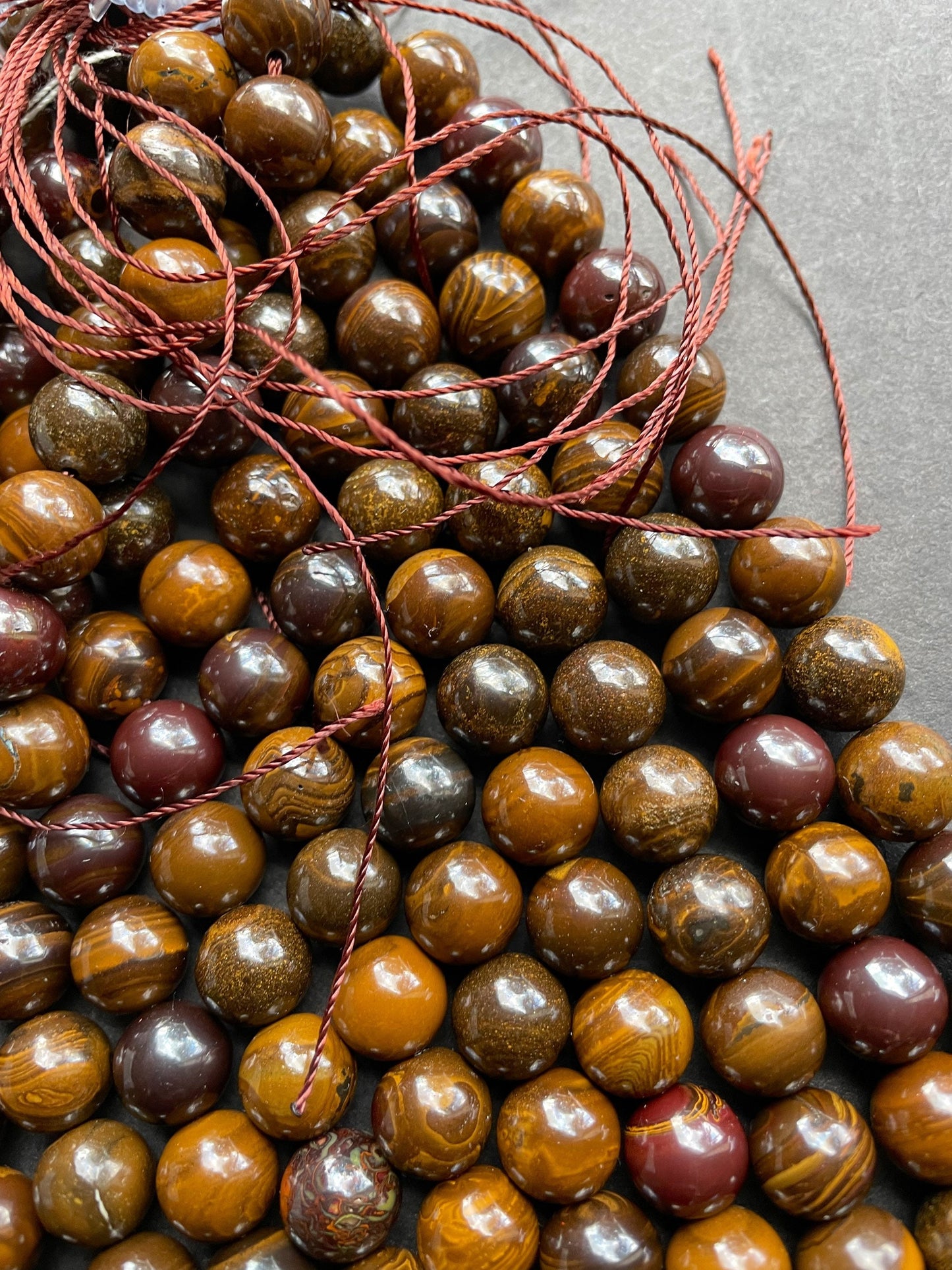 AAA Natural Iron Opal Gemstone Bead 6mm 8mm Round Beads, Beautiful Natural Brown Color Iron Opal Gemstone Bead Full Strand 15.5"