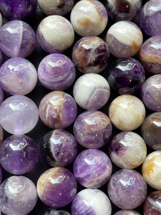 AAA Natural Flower Amethyst Gemstone Bead 6mm 8mm 10mm 12mm Round Beads, Beautiful Natural Purple Amethyst Gemstone Bead 15.5"