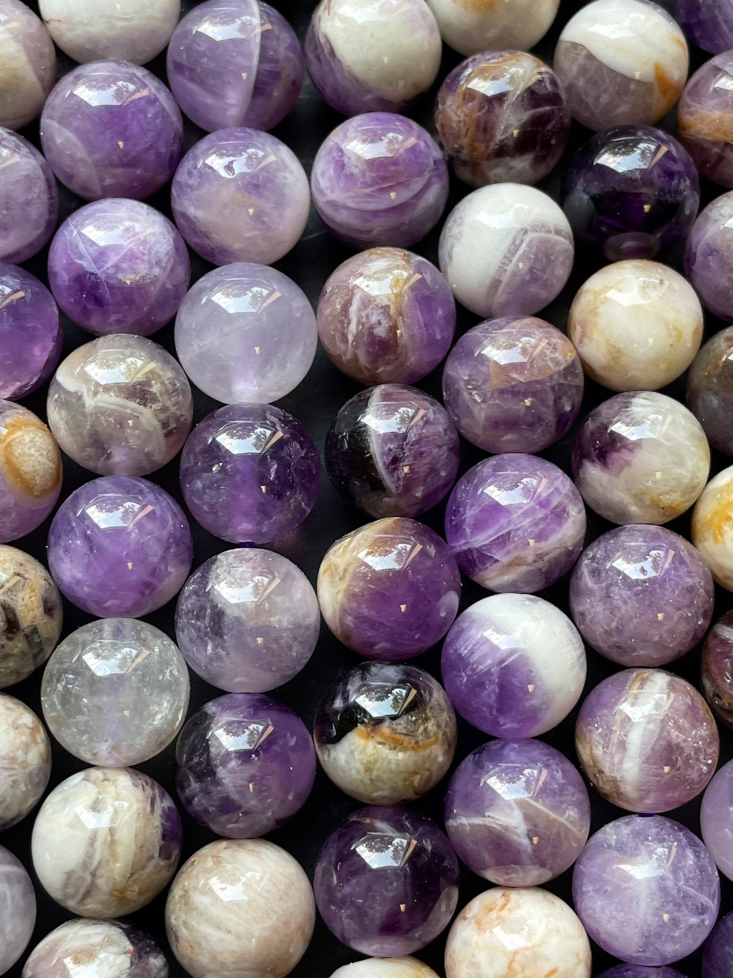 AAA Natural Flower Amethyst Gemstone Bead 6mm 8mm 10mm 12mm Round Beads, Beautiful Natural Purple Amethyst Gemstone Bead 15.5"