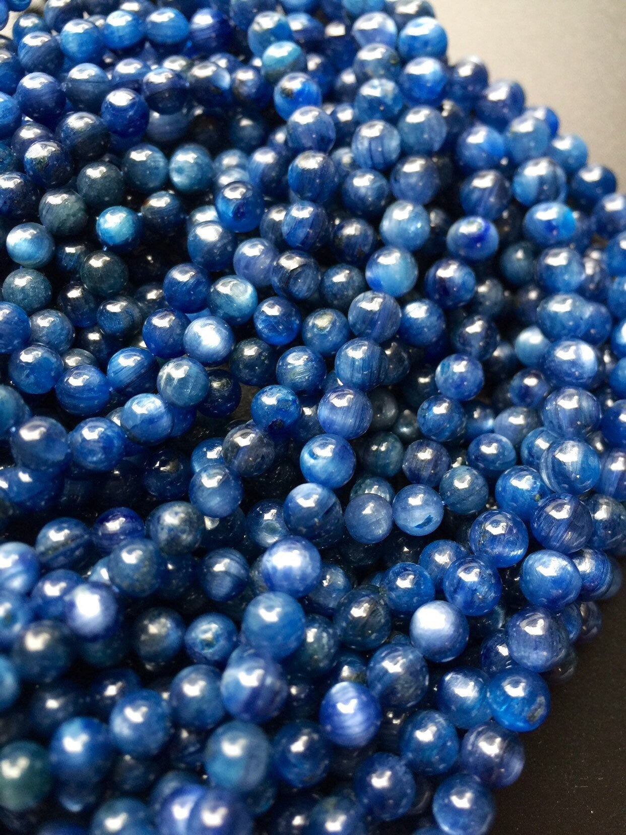 AAA Natural Kyanite 4mm 6mm 8mm 10mm 12mm Round Bead, Beautiful Natural Blue Color Kyanite Gemstone Bead