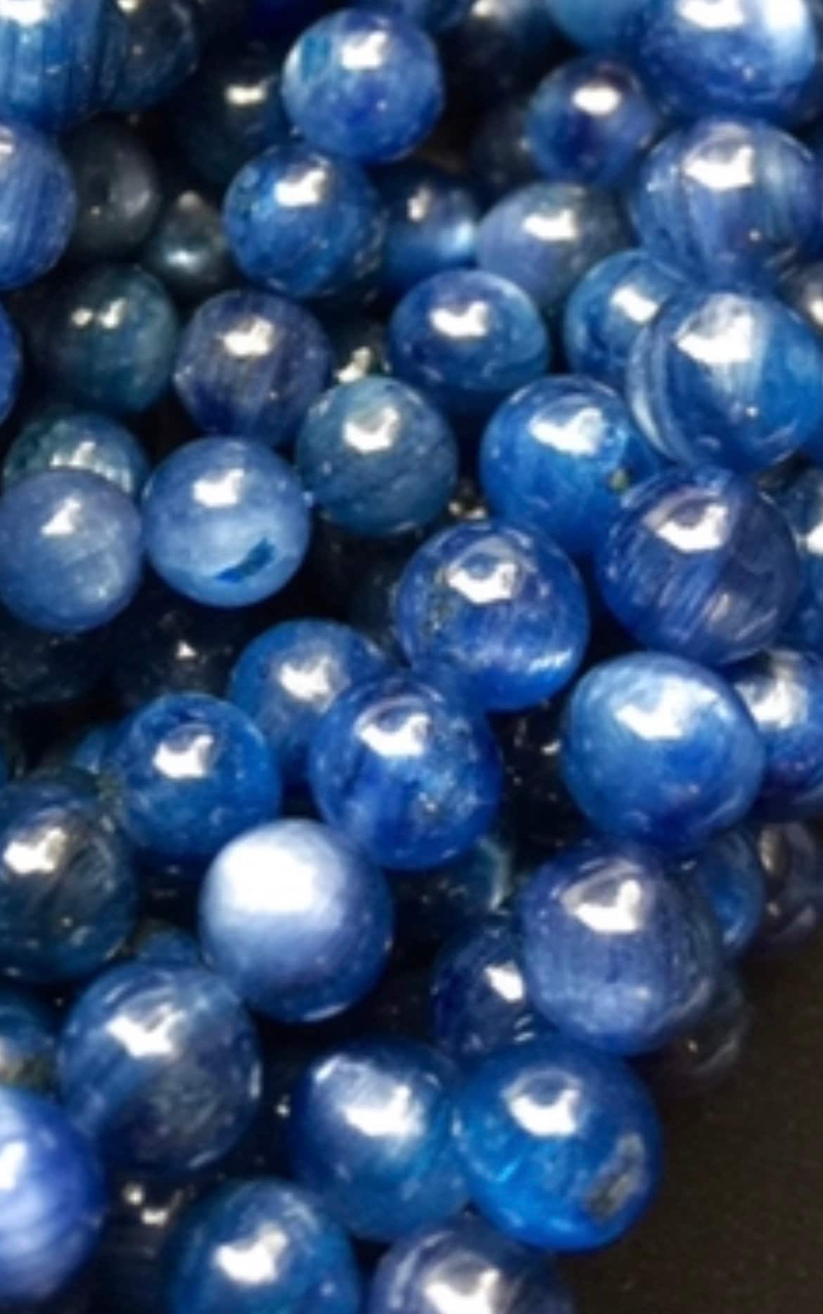 AAA Natural Kyanite 4mm 6mm 8mm 10mm 12mm Round Bead, Beautiful Natural Blue Color Kyanite Gemstone Bead