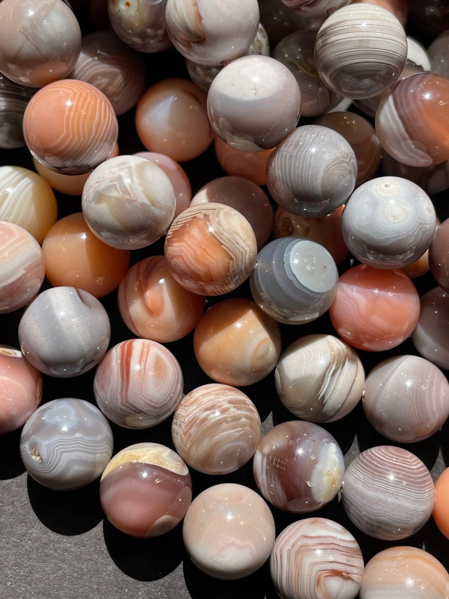 AAA Natural Pink Botswana Gemstone Bead 6mm 8mm 10mm Round Beads, Beautiful Pink Gray Color Botswana Agate Gemstone Bead