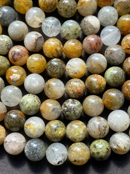 AAA Natural Silver Sunstone Gemstone Bead 6mm 8mm 10mm Round Beads, Gorgeous Silver Brown Color Sunstone Gemstone Bead