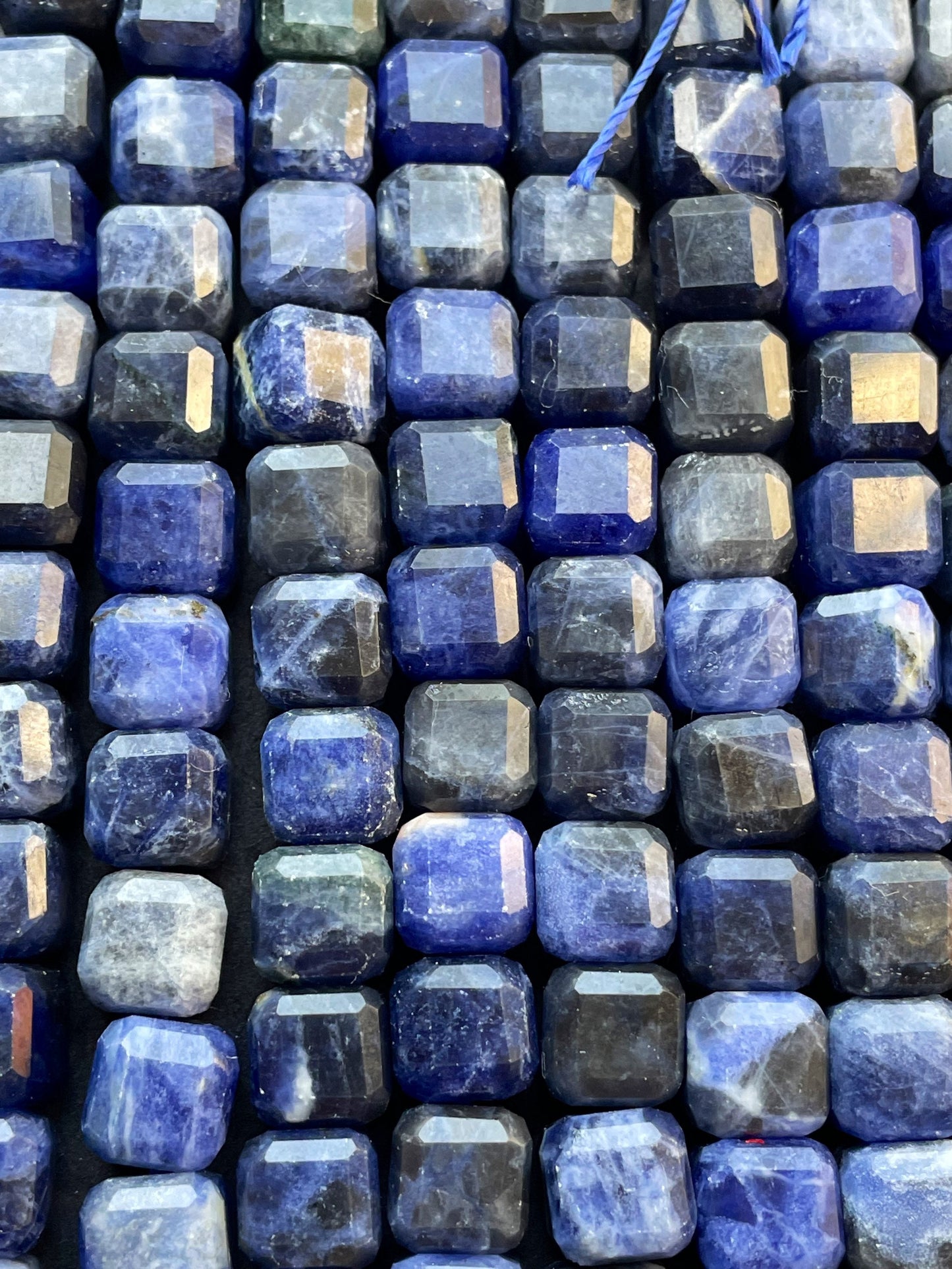 AAA Natural Sodalite Gemstone Bead Faceted 8mm Cube Shape, Beautiful Natural Blue Color Sodalite Gemstone Bead 15.5"