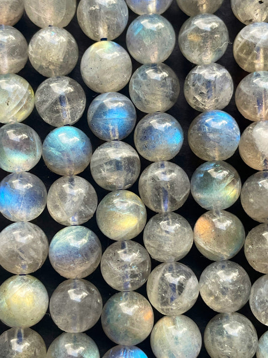 AAA Natural Labradorite Gemstone Bead 6mm 8mm 10mm Round Bead, Beautiful Rainbow Flash Labradorite Gemstone Beads